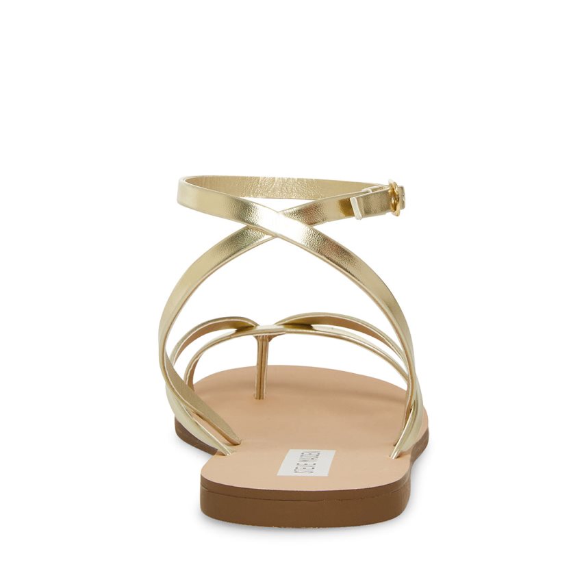 Gold Steve Madden Amuse Women's Flat Sandals | PH 0896ISJ